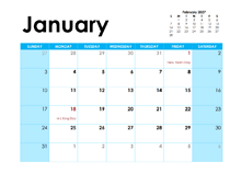2027 PDF Calendar Blank Month