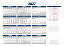2027 Philippines Annual Calendar with Holidays