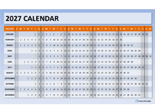 2027 Powerpoint Calendar Timeline