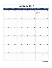 2027 South Africa Calendar Spreadsheet Template