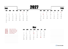 2027 South Africa Quarterly Planner Template