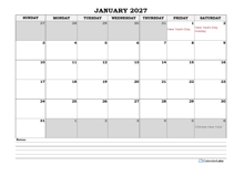 2027 Thailand Monthly Calendar with Notes