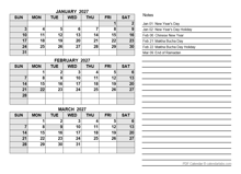 2027 Thailand Quarterly Calendar with Holidays