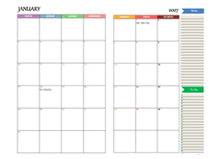 2027 Two Page Monthly Spreadsheet Calendar