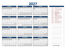2027 UAE Annual Calendar with Holidays