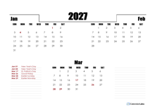 2027 UK Quarterly Planner Template