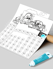 2027 Vehicle Coloring Calendar