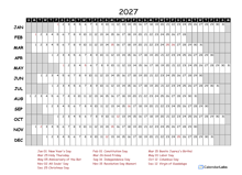2027 Yearly Project Timeline Calendar France