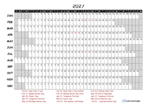 2027 Yearly Project Timeline Calendar Thailand