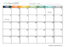 April 2027 Planner Template