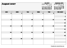 August 2027 Planner Template