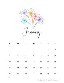 Custom Mini Calendar 2027