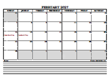 February 2027 Planner Excel