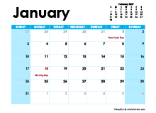 January 2027 Calendar with Holidays