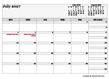 July 2027 Planner Template