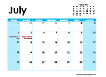July 2027 Calendar with Holidays