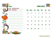 June 2027 Calendar Dates