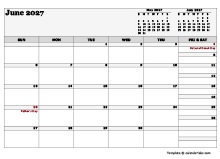 June 2027 Planner Template