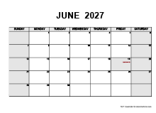 June 2027 PDF Calendar