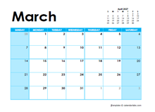 March 2027 Calendar with Holidays