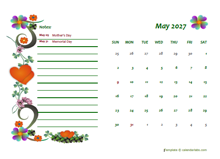 May 2027 Calendar Dates