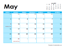 May 2027 Calendar with Holidays