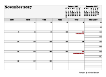 November 2027 Planner Template
