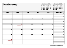October 2027 Planner Template