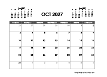 October 2027 Calendar Free Printable