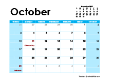 October 2027 Calendar with Holidays