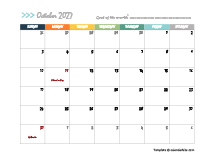 October 2027 Planner Template