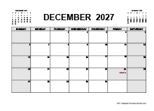 Printable December 2027 Calendar PDF