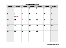 September 2027 Printable Calendar