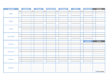 Weekly Student Calendar