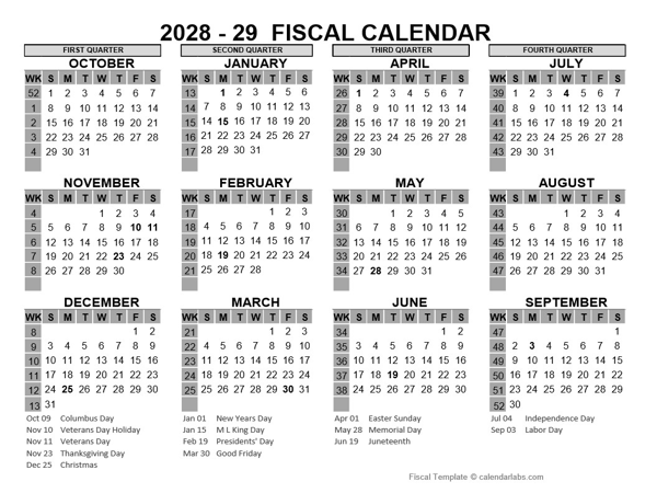 2028 US Fiscal Year Template