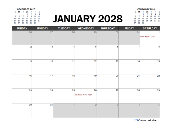 2028 Calendar Planner Thailand Excel