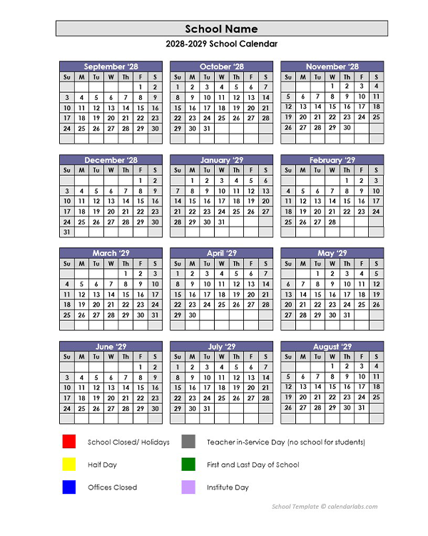 2028 Customizable Yearly Sep Calendar