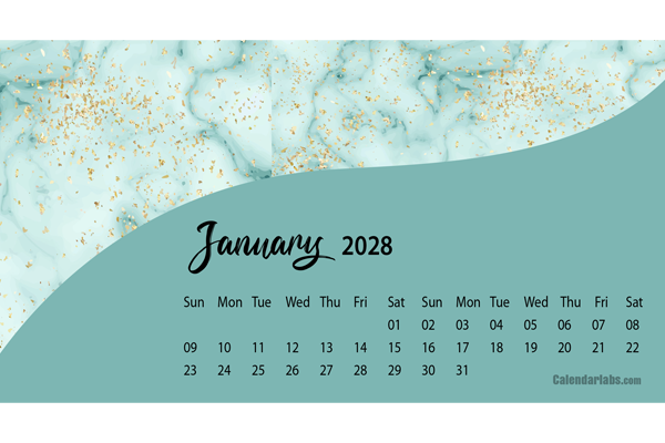 2028 Desk Calendar Printable