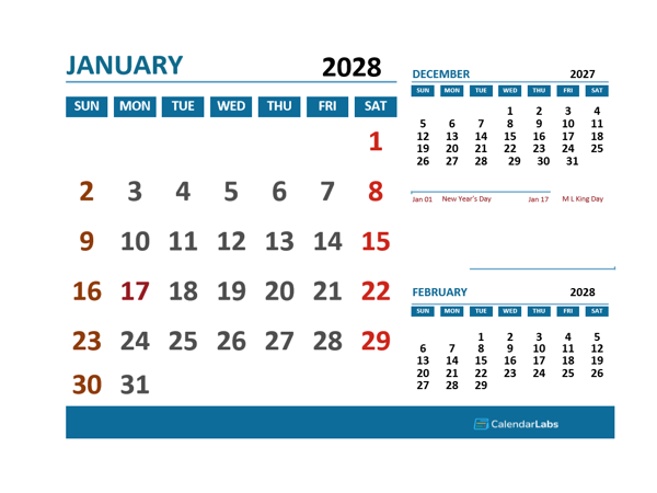 2028 Excel Calendar With Holidays