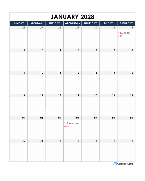 2028 Indonesia Calendar Spreadsheet Template