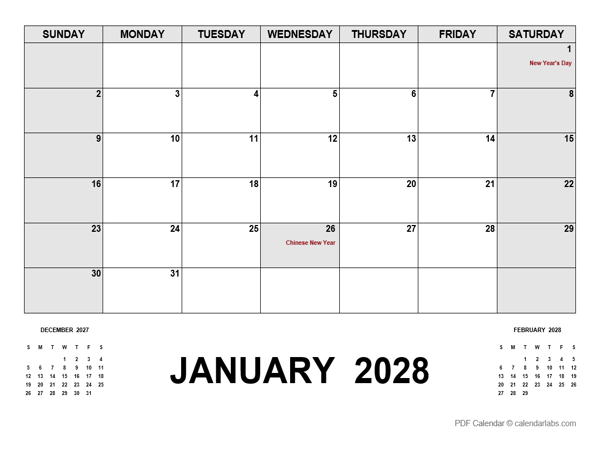 2028 Monthly Planner with Philippines Holidays