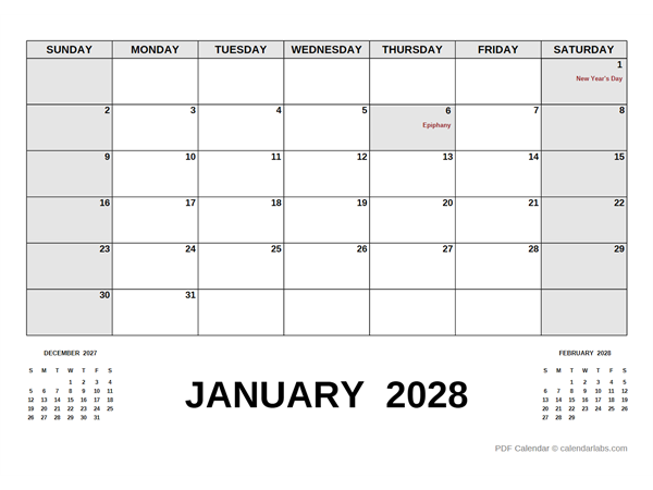 2028 Monthly Planner with Spain Holidays