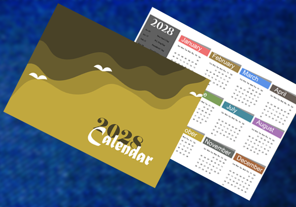 2028 Printable Pocket Calendar Template