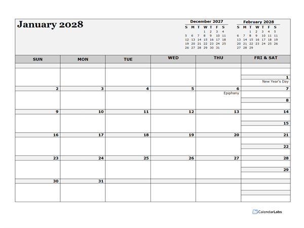 2028 Spain Calendar For Vacation Tracking