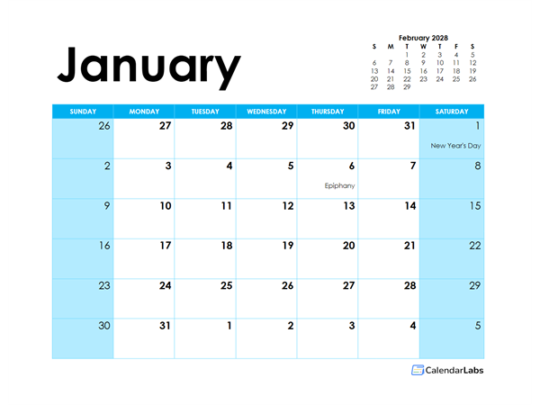 2028 Spain Monthly Calendar Colorful Design