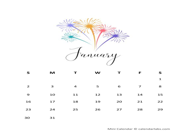 Custom Mini Calendar 2028