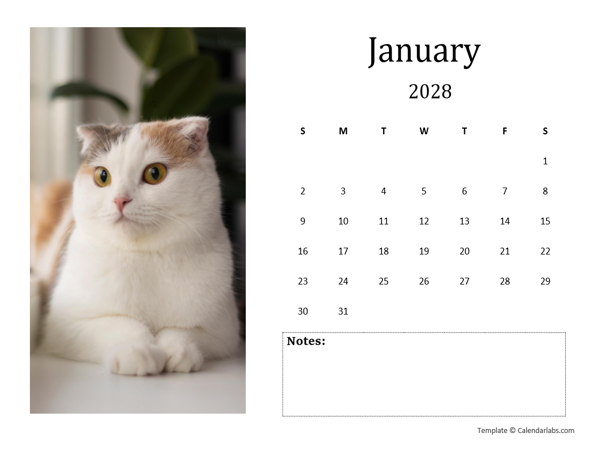 free-2028-monthly-photo-calendar