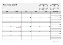 2028 Monthly Planner Template Landscape