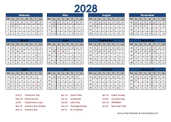 2028 Accounting Calendar 4-5-4