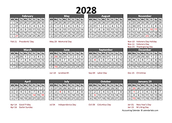 2028 Accounting Calendar 5-4-4